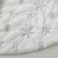thumbnail image 6 of Round Christmas Tree Skirt Mat | 35.4x35.4 Inch Holiday Decor Rug | Non-Slip Floor Protector for Living Room & Bedroom | Silver & Gold Modern Xmas Design, 6 of 6