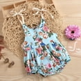 thumbnail image 6 of KkSLirnhs 6-12 Months Baby Clothing Sets Outfits Set Summer Baby Girls Flowers Straps Sleeveless Jumpsuit Casual Bodysuit Clothes Blue, 6 of 9