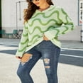 thumbnail image 4 of Pullovers Jacquard Contrasté pour Femmes en Tricot Ample, 4 of 8