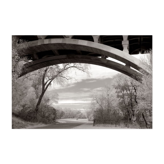 Old Ford Parkway bridge - Minneapolis Minnesota Photography Bridge Black and White Landscape Nature Architecture Autumn Scenic Unframed Wall Art Print 4 x 6 inches