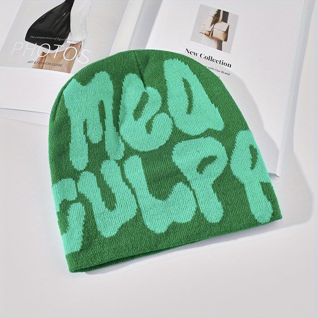 Stay Stylish and Warm with this Unisex Hip Hop Jacquard Beanie Cap!