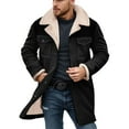thumbnail image 3 of KKBOTIVE Men's Fleece Zip Up Jacket - Fashion Solid Trench Coat Sweater with Pockets Casual Windbreaker Mens Fall Winter Clothes Black Size: XXL, 3 of 7