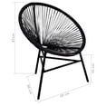 thumbnail image 3 of vidaXL Garden Moon Chair Poly Rattan Black, 3 of 3