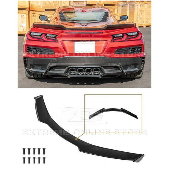 Replacement For 2020-Present Chevrolet Corvette C8 E-Ray & Z06 Models | Z06 Visible Carbon Flash Metallic Rear Trunk Lid Duckbill Wing Spoiler