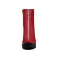 thumbnail image 6 of BLISSFUL STEP Women's Platform Zip Ankle Chunky Heel Boots Red 9, 6 of 7