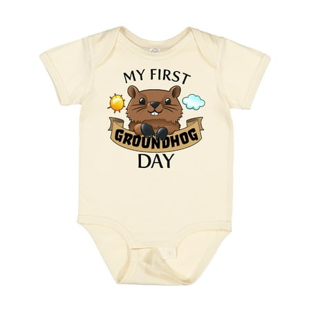 

Inktastic My First Groundhog Day- Cute Gift Baby Boy or Baby Girl Bodysuit