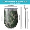 thumbnail image 5 of Camouflage 12oz Stainless Steel Insulated Wine Tumbler with Lid and Straw – Double Wall Vacuum Mug for Hot & Cold Drinks, 304 Steel Interior, Sweat-Free Design, 5 of 5
