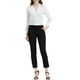 thumbnail image 2 of INSPIRAR CHIC Blusas de Manga Larga para Mujeres con Cuello en V y Encaje, Moda Casual para Oficina, Color Blanco, Talla S, 2 of 6