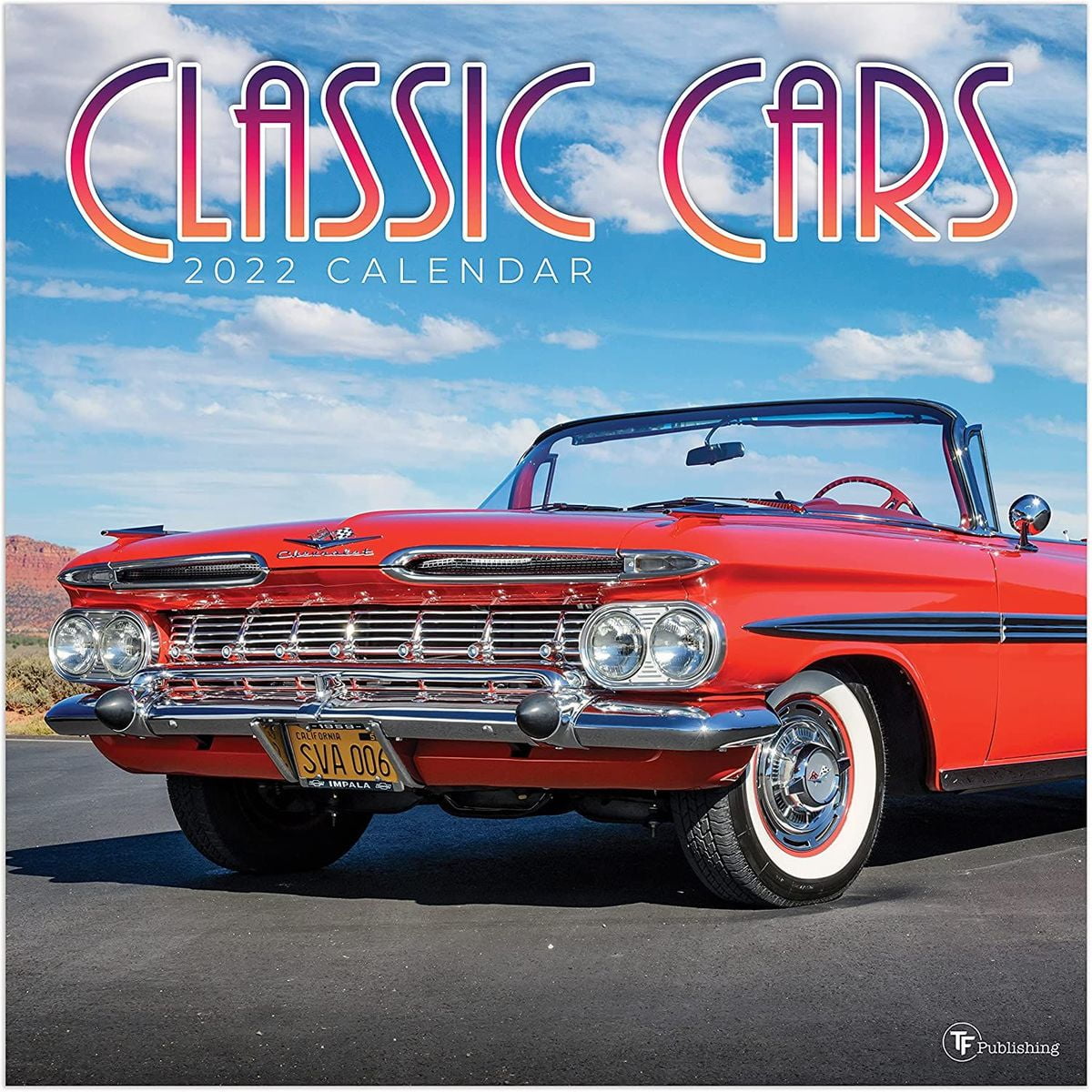 2022 - 2023 Car Monthly Wall Calendar, 16 Month Large Grid,, Classic Cars Theme, 12 X 12 In. - Walmart.com