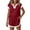 Wine, variant on Axiiglly Womens 2 Piece Outfits Casual Plus Size Sets for Women Summer V Neck Short Sleeve Shirts Workout Shorts, Gifts for Women S-3XL
