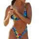 thumbnail image 1 of Gibobby Trajes de Baño Mujer Conjunto de bikini con estampado de flores de talle Falbala para mujer Push Up Traje de baño Bathin(Azul,M), 1 of 5