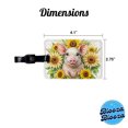 thumbnail image 3 of Pig In Sunflowers Watercolor Design Faux Leather Travel Luggage Tag, 3 of 7