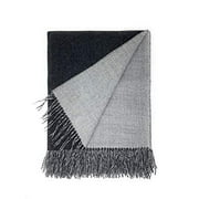 Alpaca Home | 100% Baby Alpaca Wool Sofa Throw Blanket - Two Sided, Hypoallergenic & Dye Free - Perfect for Snuggling (Grey / Charcoal)