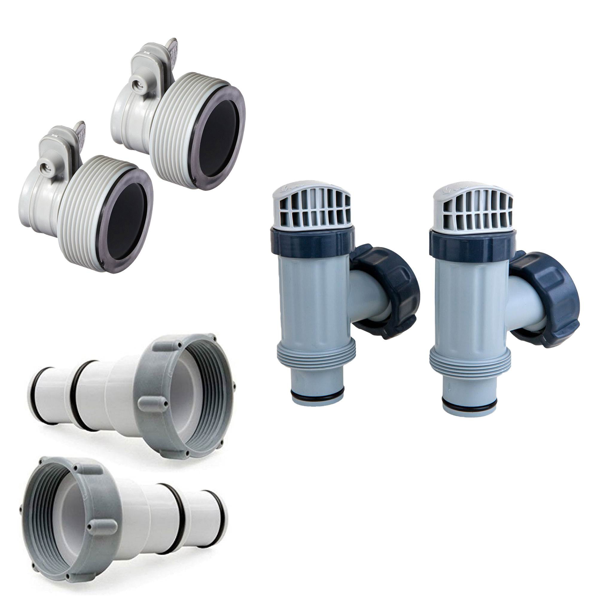 Intex Hose Adapter B w/ Collar 2 Pack 2 Pack Above Ground Plunger Valves 