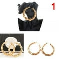thumbnail image 2 of GKNET Large Bamboo Earrings Fashion Hip-Hop Gold/Silver Ladies Hoop/Hoop Blings*Ci WY4-4, 2 of 9