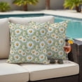 thumbnail image 4 of White Daisy Outdoor Waterproof Pillow Covers, Sage Green Botanical Flowers Floral Country Decorative Square Throw Pillowcase Sofa Cushion Sham for Patio/Couch/Chair, 26"x26" 2 Pack, 4 of 8