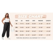 Cueply Womens Plus Size Cargo Pants with Pockets Casual Joggers Sweatpants Drawstring Adjustable Loose Fit Workout
