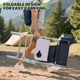 thumbnail image 5 of QRKD Tall Director Chair for Seniors & Makeup Artists, 31" Seat Height, 250 lbs Capacity, Folding Chair with Side Table, Pocket & Cup Holder, Portable for Camping, Fishing & Events, Navy Blue, 5 of 20