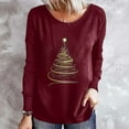 thumbnail image 2 of Odeerbi Christmas Shirts for Women Long Sleeve Tops Fashion Casual Christmas Print Round Neck Loose Blouse, 2 of 7