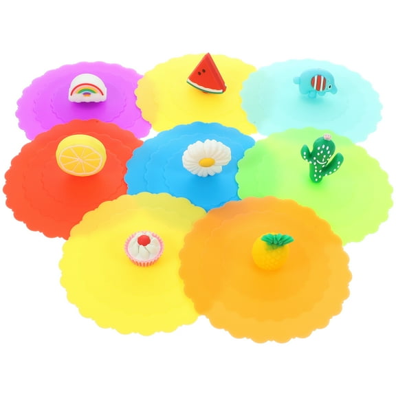 8Pcs Silicone Mug Covers for Home Dustproof Mug Lids Coffee Cup Lids Mug Covers