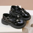 thumbnail image 3 of OGLCCG Girls Dress Shoes School Uniform Oxfords Low Heel Hook and Loop Princess Mary Jane Shoes Soft Sole Loafers Flats for Party Wedding 3-10 Years, 3 of 5