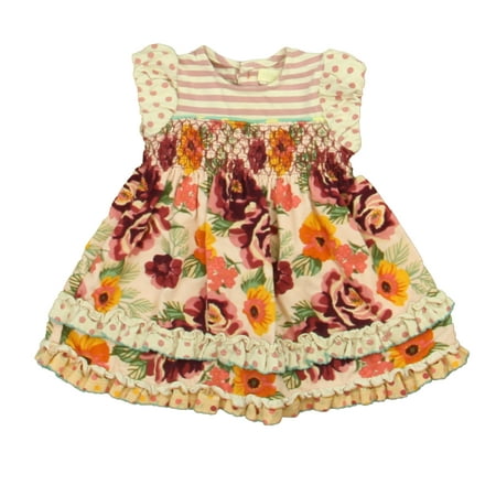 

Pre-owned Matilda Jane Girls Purple | Pink | Orange Floral Dress size: 6-12 Months