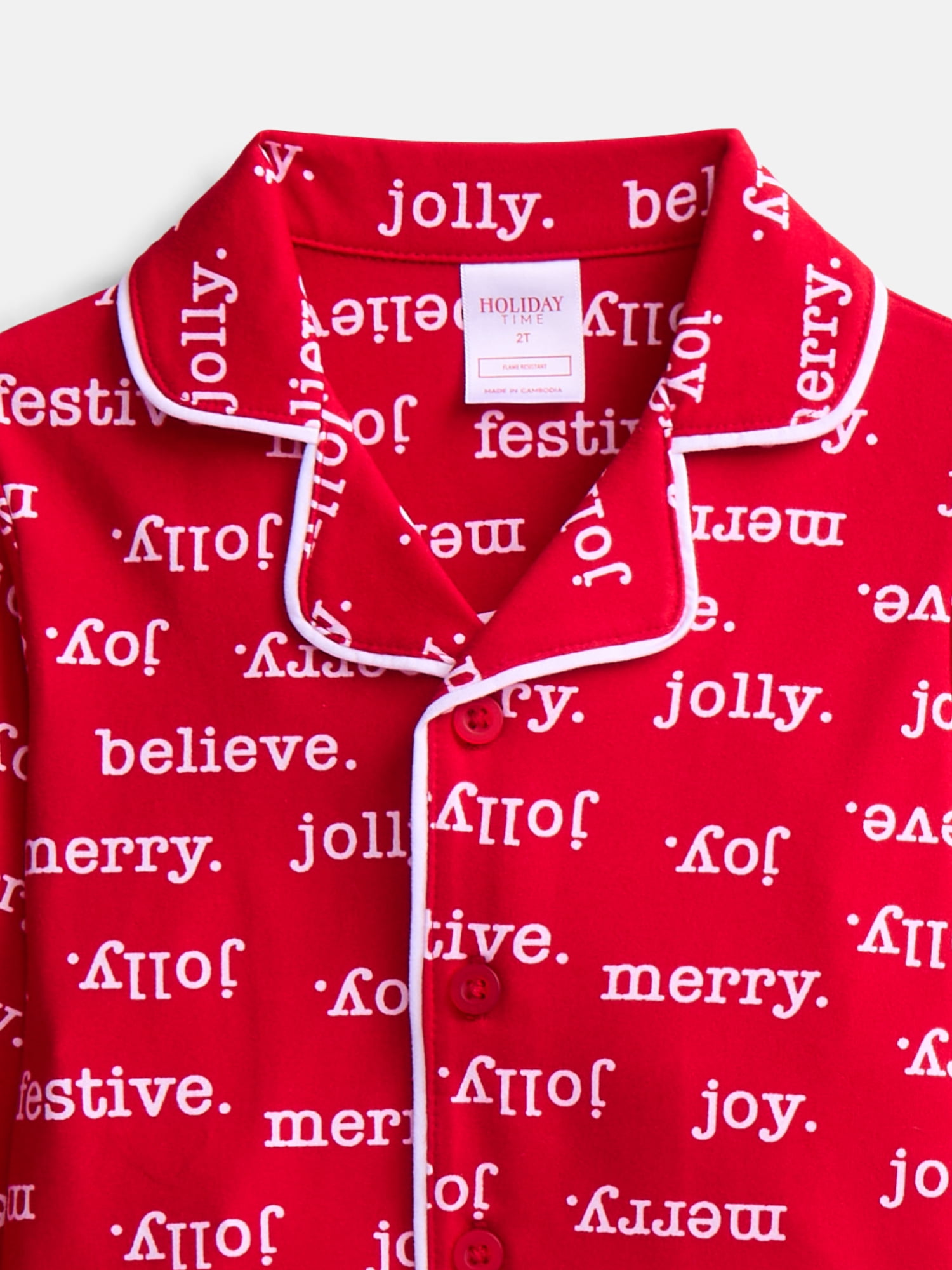 Holiday Time Matching Family Sleepwear Unisex Toddler Top and Pants Set, 2-Piece, Sizes 2T-5T
