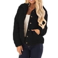 thumbnail image 4 of UJNDER Women's Jacket Lamb Wool Winter Short Cardigan Jacket Lambswool Jackets for Women Black M, 4 of 9