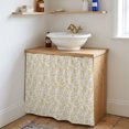thumbnail image 4 of Orange Flower Leaf Cabinet Curtains 35"W x 35"L, Botanical Plant Floral Tree Branch Sink Skirt for Bathroom Vanity Kitchen Self Adhesive, Dust-Proof Privacy Curtain for Shelves Closet Laundry Pantry, 4 of 9