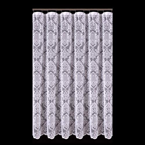Romance Lace Damask Lace Fabric Shower Curtain, white ...