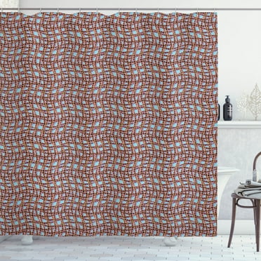 Ambesonne Modern Shower Curtain, Ocean Sailor Web Fish, 69"Wx70"L, Brown Blue