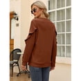 thumbnail image 4 of Womens Sweatshirts Casual Long Sleeve Ruffle Sweatshirt Crew Neck Pullover Tops, 4 of 4