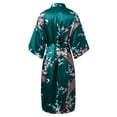 thumbnail image 6 of RMGVDSD Halloween Womens Pajamas Set Women's Nightgown Bathrobe Long Kimono Floral Robes For Party Peacock Printed Silky Nightgown Loungewear Comfy Soft Cute Sleepwear, 6 of 7