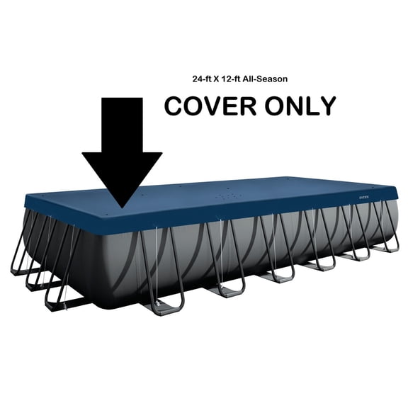Intex 24FT X 12FT Rectangular All-Season Deluxe Winter Pool Cover for Above Ground Pools
