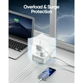 thumbnail image 5 of Surge Protector Power Strip 10 ft Cord,   Thin Flat Plug Extension Cord, 8 Outlets 4  Ports(1  C), Flat Plug Outlet Extender, College Dorm Room Essentials, White, 5 of 7