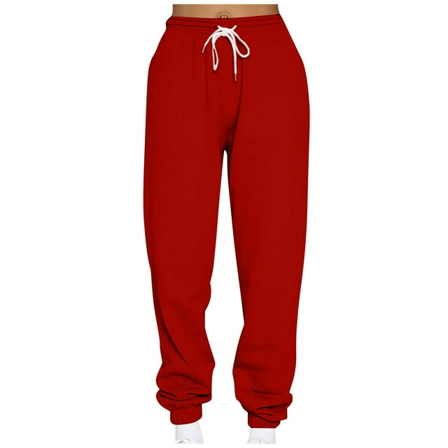 Posijego Womens Sweatpants Drawstring High Waisted Jogger Pants Casual Elastic Bottom Plain Sweat Pants