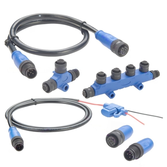 Generic NMEA 2000 Starter Kit Marine Grade Backbone Drop Cable T Connector 4 Port Tee Terminators Power Cable for Garmin Lowrance Simrad