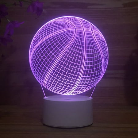 

Jbhelth 3D Illusion Night Lamp Basketball Ball Colorful Acrylic Nightlight Touches Control Room Decor Gift Bedroom Night New