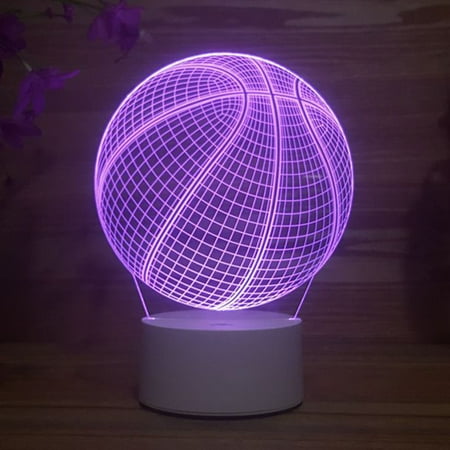 

Jbhelth 3D Illusion Night Lamp Basketball Ball Colorful Acrylic Nightlight Touches Control Room Decor Gift Bedroom Night New