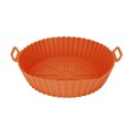 thumbnail image 2 of Moule à Pâtisserie en Silicone pour Friteuse, Doublure en Silicone Réutilisable Universelle Ronde Résistante aux Hautes Températures avec Poignée pour Four à Micro-Ondes Bleu, Gris, Marron, 2 of 7