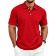 thumbnail image 2 of Men's Quick Dry Tactical Polo Shirt, Lightweight Breathable Performance Polo, Short Sleeve UPF 50+ Outdoor Golf Shirt Watermelon Red M, 2 of 8