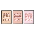 thumbnail image 2 of Stupell Industries Beautiful Powerful Wonderful Encouragement Pink White Heart Graphic Art White Framed Art Print Wall Art Set of 3, 11x14, by Daphne Polselli, 2 of 5
