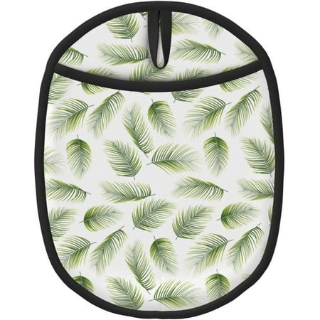

PRIYAL Palm Leaves Silicone Pot Holders Heat Resistant Oven Mitts with Pockets Non Slip Grip Large Potholders for Kitchen Cooking Baking Hot Pads