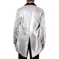 thumbnail image 3 of Esmoquin de lentejuelas brillante INSPIRE CHIC para chaqueta de solapa de hombre para fiestas de boda 2XL Plata, 3 of 5