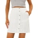 thumbnail image 1 of Falda corta de mezclilla Allegra K con botones y bolsillos Blanco S, 1 of 5