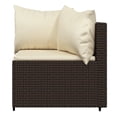 thumbnail image 3 of vidaXL Canapés d'Angle de Jardin avec Coussins 2 Pcs Poly Rotin Marron, 3 of 5