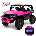 thumbnail image 1 of Carro Electrico Montable para Niños de Control Remoto y Manejo Directo Camioneta Buggy 4X4 con Luces Estero Bluetooth y USB Doble Puerta con Seguro (Rosa), 1 of 7