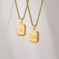 thumbnail image 4 of Initial A-Z Necklace for Men,Stainless Steel Square Letter Pendant Chain for Mens, 20+2 Inch, 4 of 6