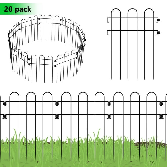 No digging fence, decorative garden fence border outdoor animal barrier anti-skullium metal plate for dogs