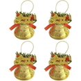 thumbnail image 2 of Paquete de 4 mini lazos navideños con campanas, para árbol de Navidad, suministros de decoración para fiestas, decoración del hogar, accesorios para colgar árboles de Navidad (dorado), 2 of 5